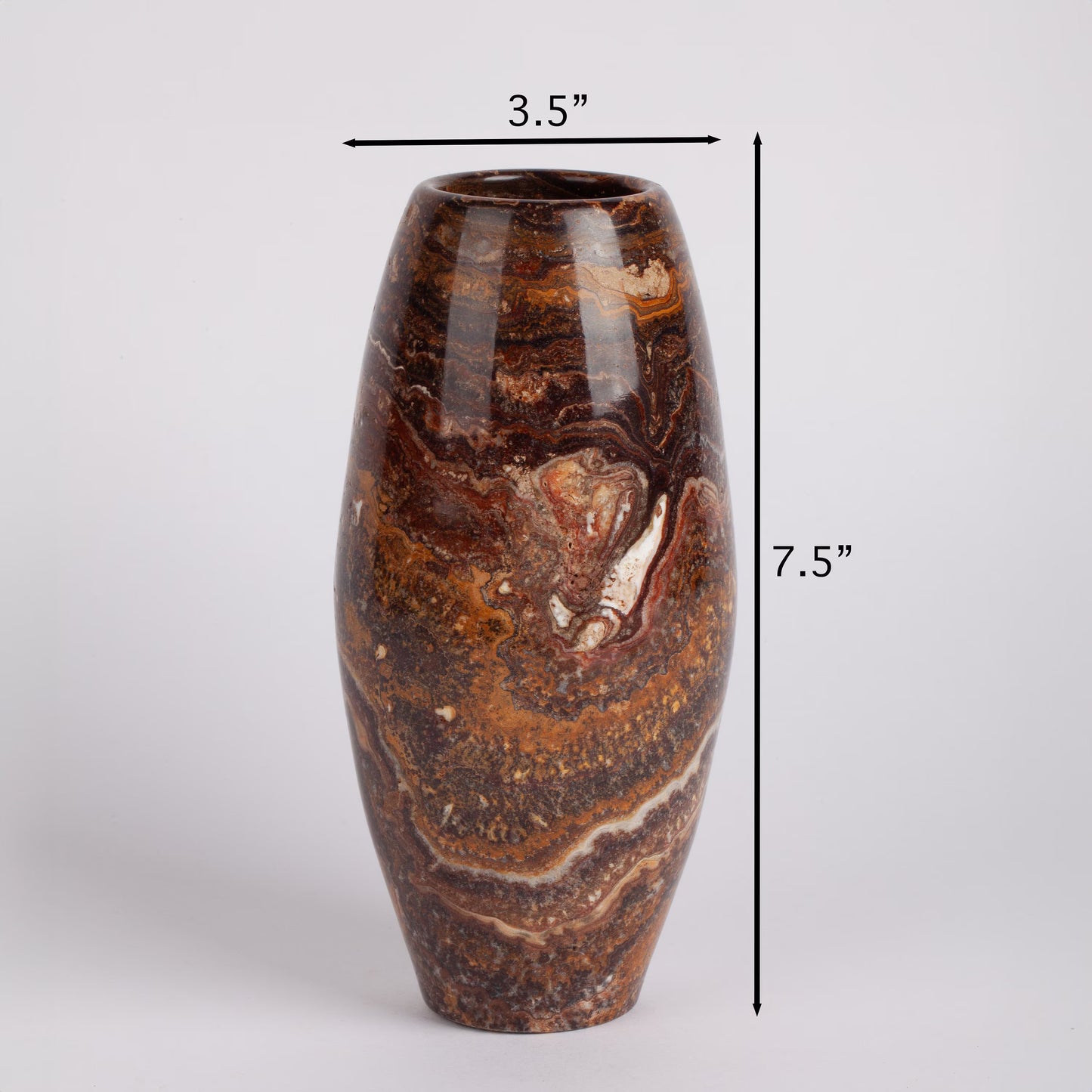 Terme Travertine Vase, Home Decoration, Home Accessories, Decorative Stone Vase, Home Gift, Brown Small Vase, Hand Carved Vase, Marble Vase