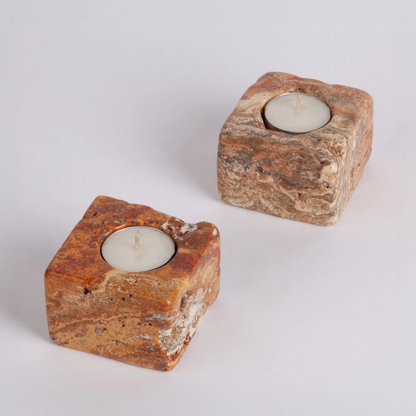 Natural Candle Holder, Travertine Candle Holder, Marble Candle Holder, Cute Candle, House Gift, Stone Candle Holder, Tealight Candle Holder