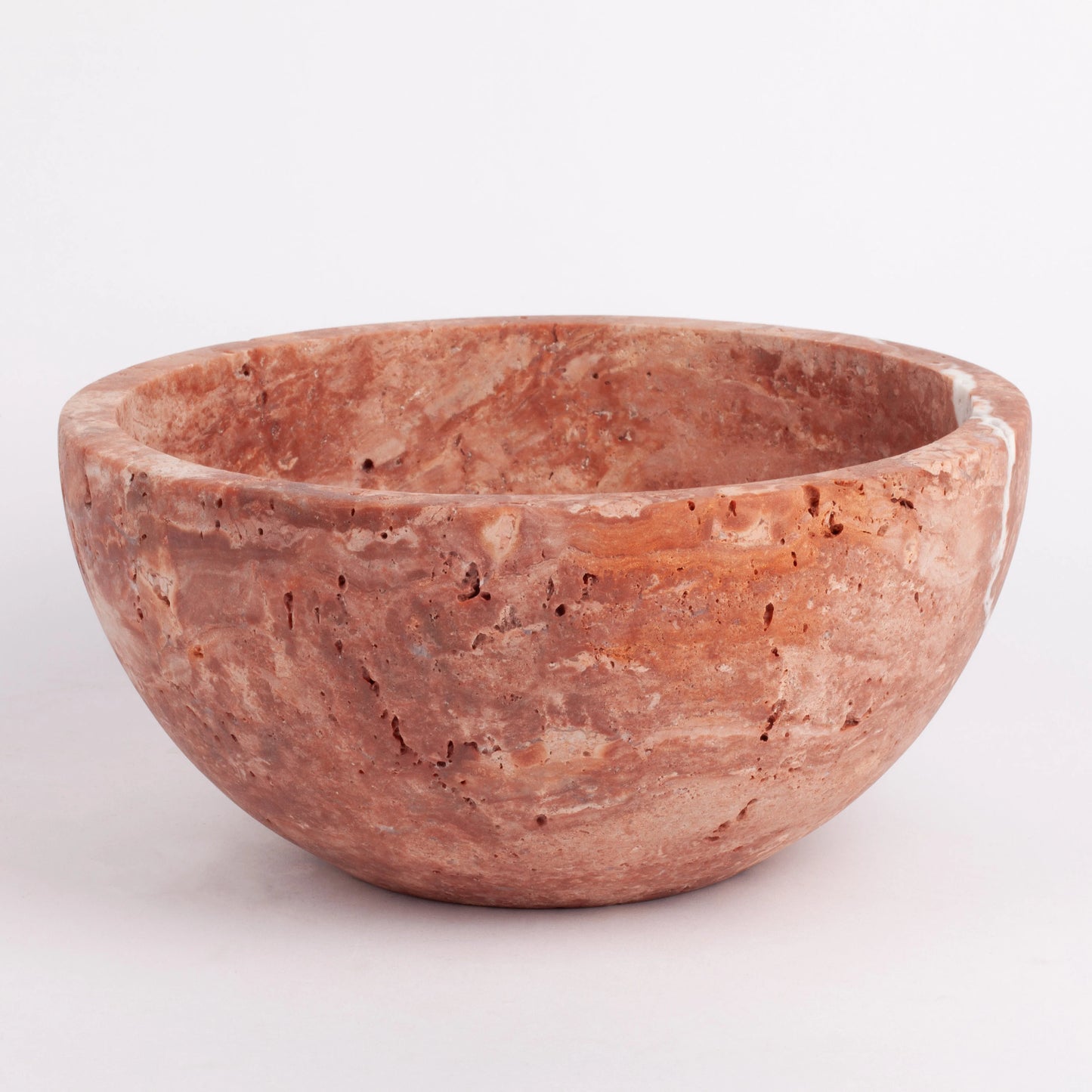 8" (20 cm) Pink Travertine Bowl / Pink Marble Bowl / Natural Stone Bowl / Kitchen Accessories / Home Gift / Home Decoration / Handmade Bowl