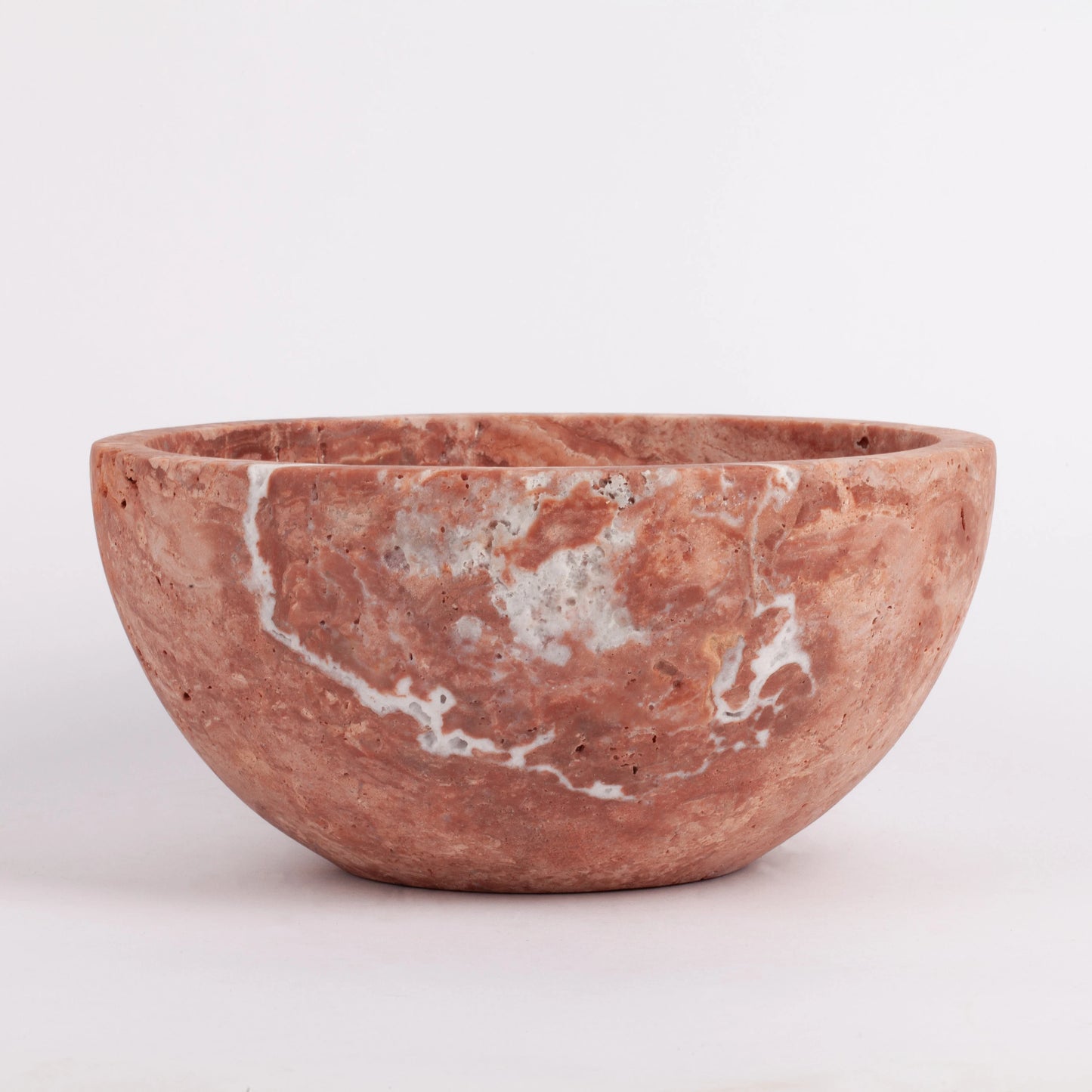 8" (20 cm) Pink Travertine Bowl / Pink Marble Bowl / Natural Stone Bowl / Kitchen Accessories / Home Gift / Home Decoration / Handmade Bowl